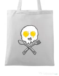 Sacosa din panza Eggskull Alb