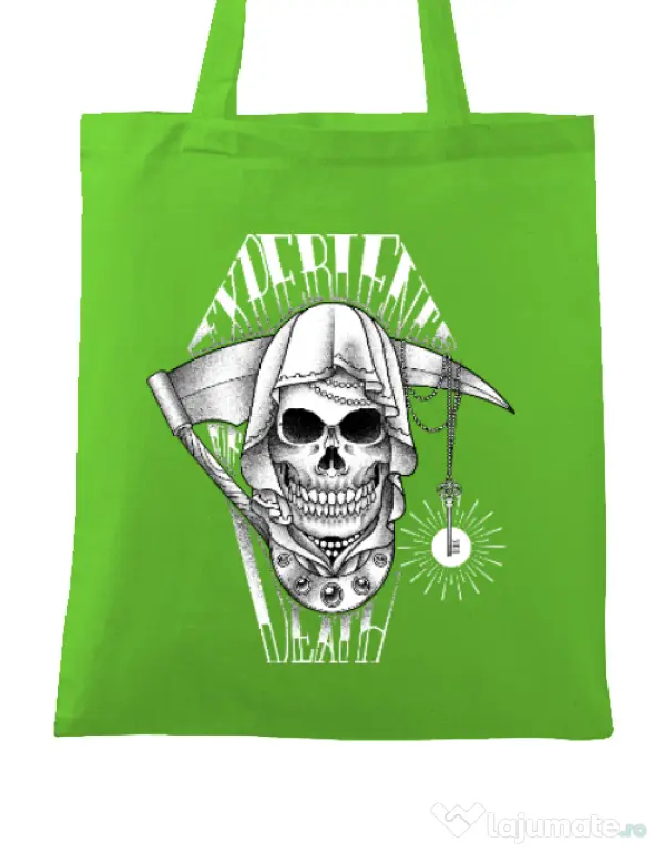 Sacosa din panza Experience death Verde mar