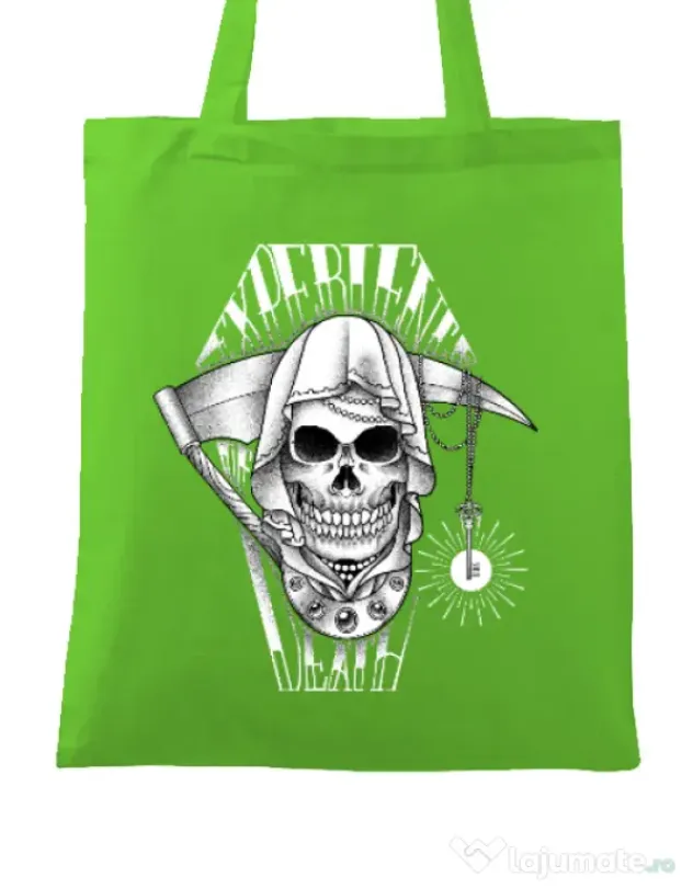 Sacosa din panza Experience death Verde mar