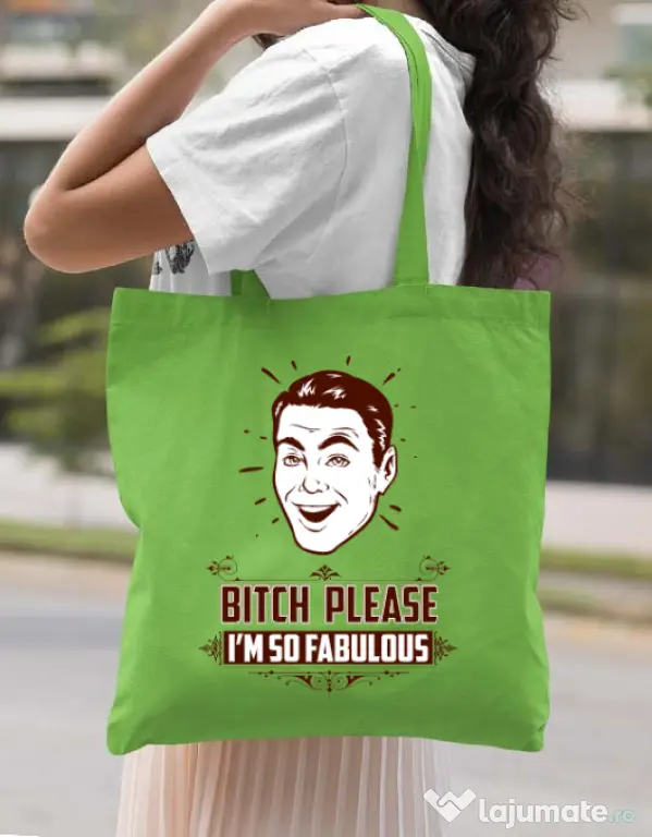 Sacosa din panza Fabulous Verde mar