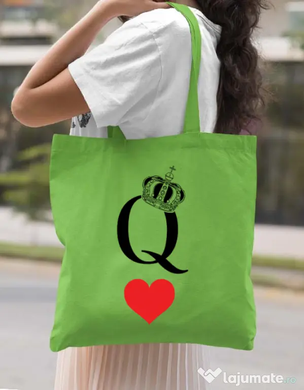 Sacosa din panza Fancy queen Verde mar