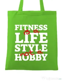 Sacosa din panza Fitness is not a hobby Verde mar
