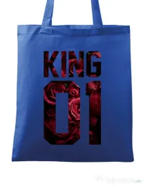 Sacosa din panza Flower king Albastru regal