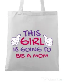 Sacosa din panza Future Mom Alb