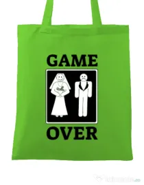 Sacosa din panza Game over Verde mar