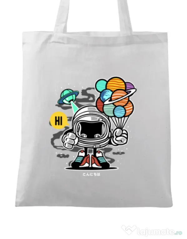 Sacosa din panza Gift From Outer Space Alb