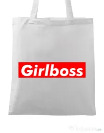 Sacosa din panza Girlboss Alb