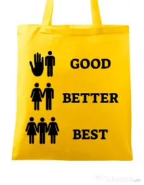 Sacosa din panza Good better best Galben