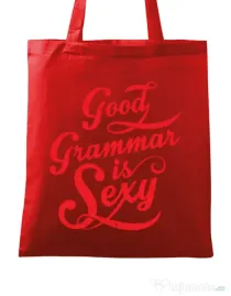 Sacosa din panza Good grammar Rosu