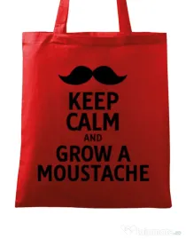 Sacosa din panza Grow a moustache Rosu