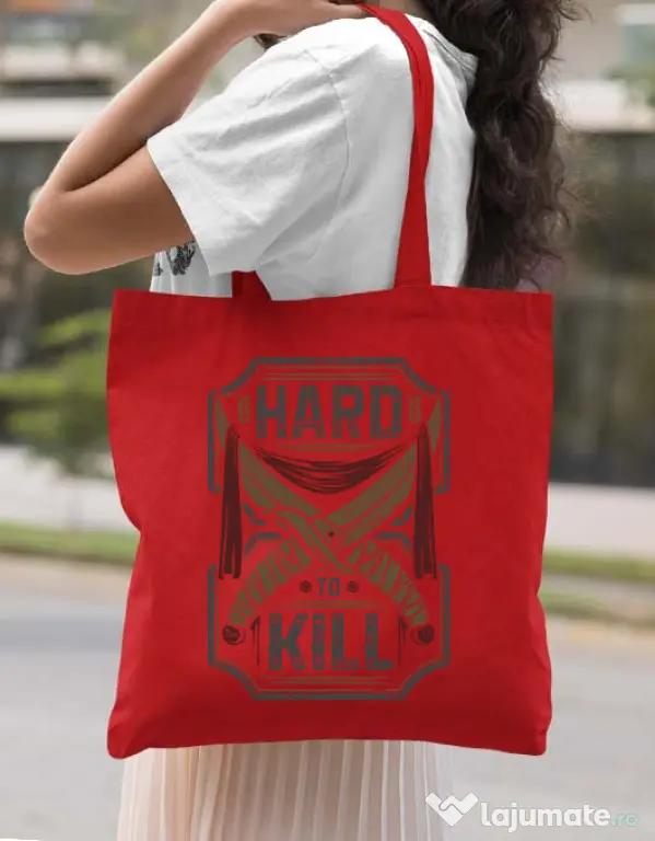 Sacosa din panza Hard To Kill Rosu