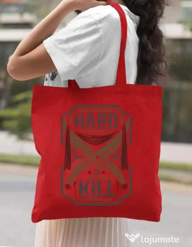 Sacosa din panza Hard To Kill Rosu