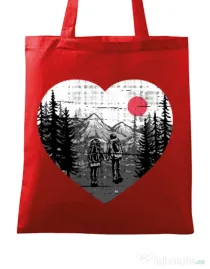 Sacosa din panza Hike and Love Rosu