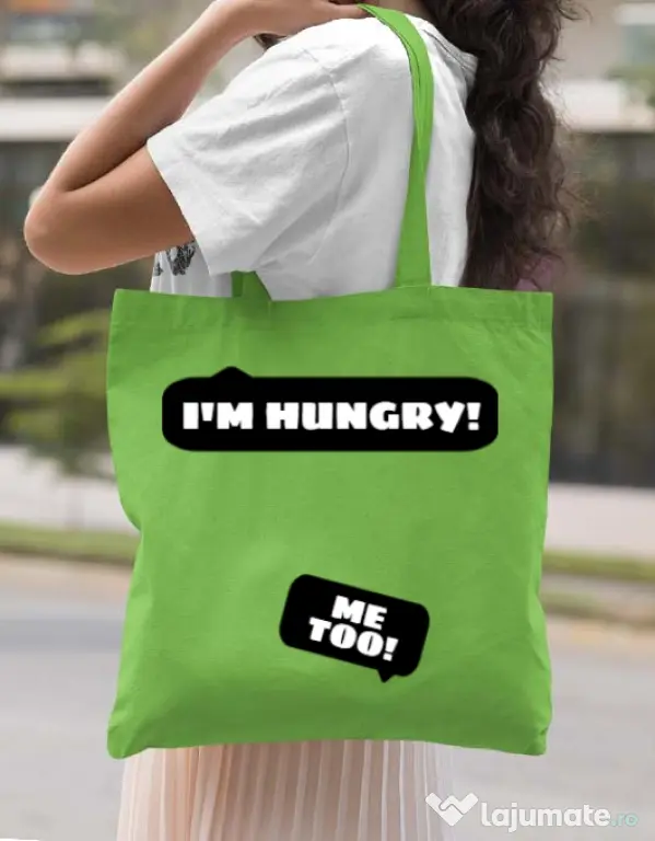 Sacosa din panza Hungry Mommy Verde mar
