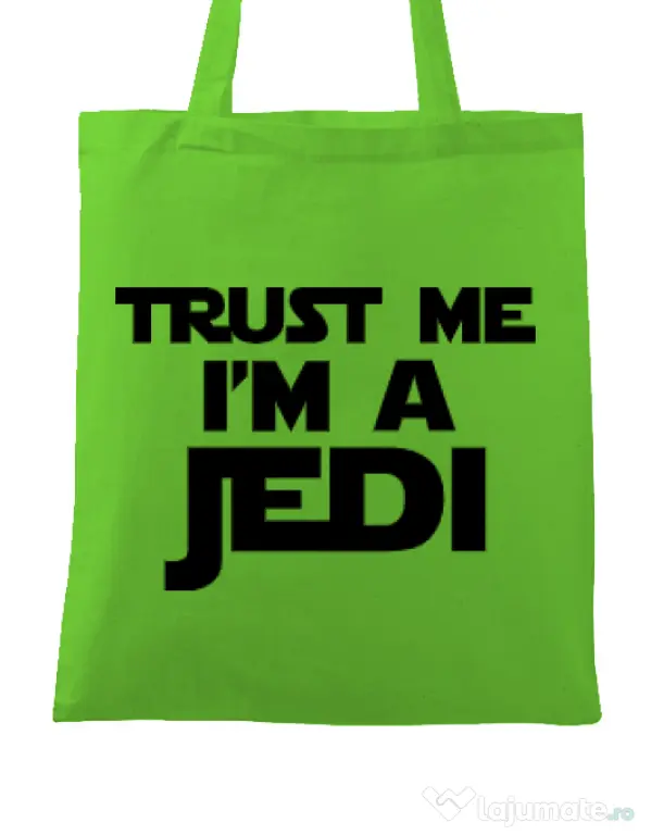 Sacosa din panza I am a jedi Verde mar