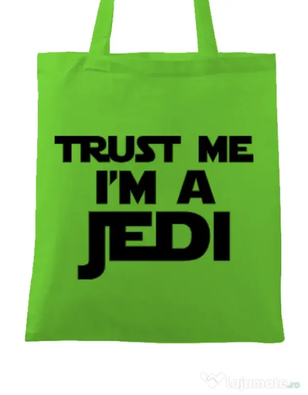 Sacosa din panza I am a jedi Verde mar