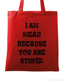 Sacosa din panza I am mean Rosu