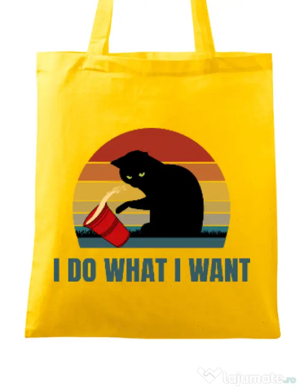 Sacosa din panza I do what i want Galben