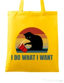 Sacosa din panza I do what i want Galben
