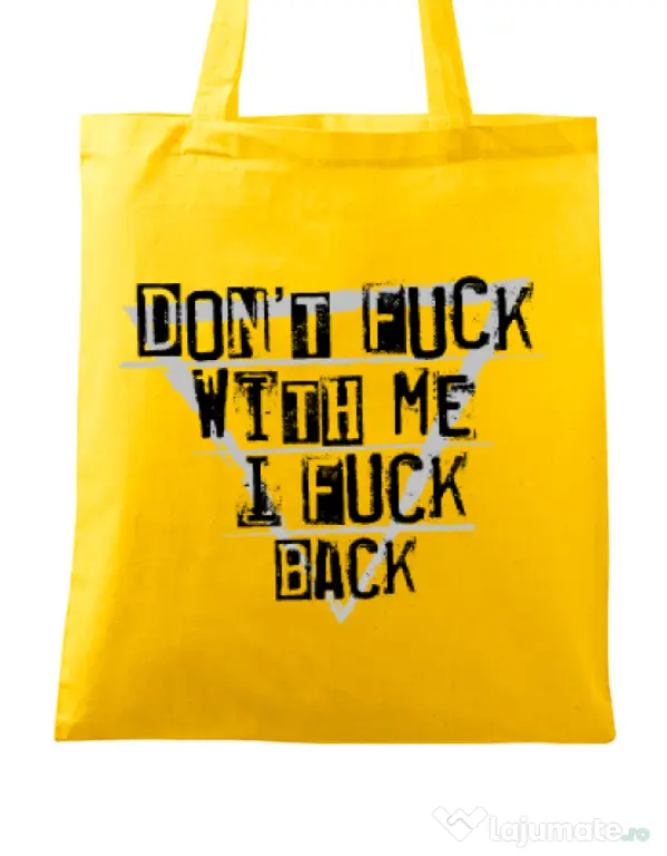 Sacosa din panza I fuck back Galben
