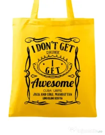 Sacosa din panza I get awesome Galben