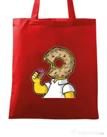 Sacosa din panza I Like Donut Rosu