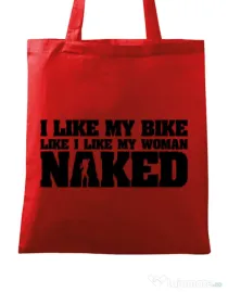 Sacosa din panza I like my bike Rosu
