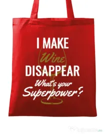 Sacosa din panza I make wine disappear Rosu