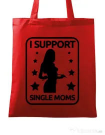 Sacosa din panza I support single moms Rosu