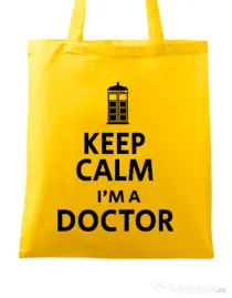 Sacosa din panza I'm a doctor Galben