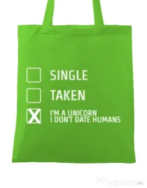 Sacosa din panza I'm a unicorn Verde mar