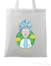 Sacosa din panza I'm just saiyantist Alb