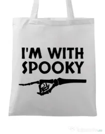 Sacosa din panza I'm with spooky Alb