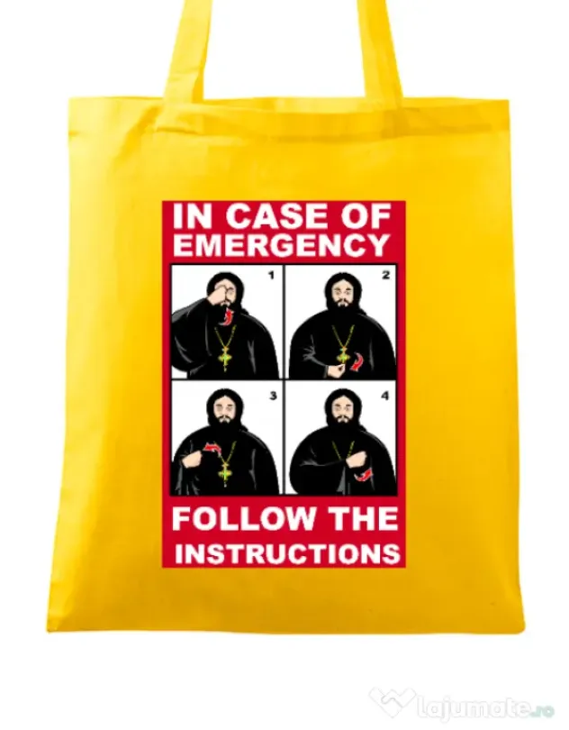 Sacosa din panza In case of emergency Galben