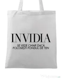 Sacosa din panza Invidia Alb