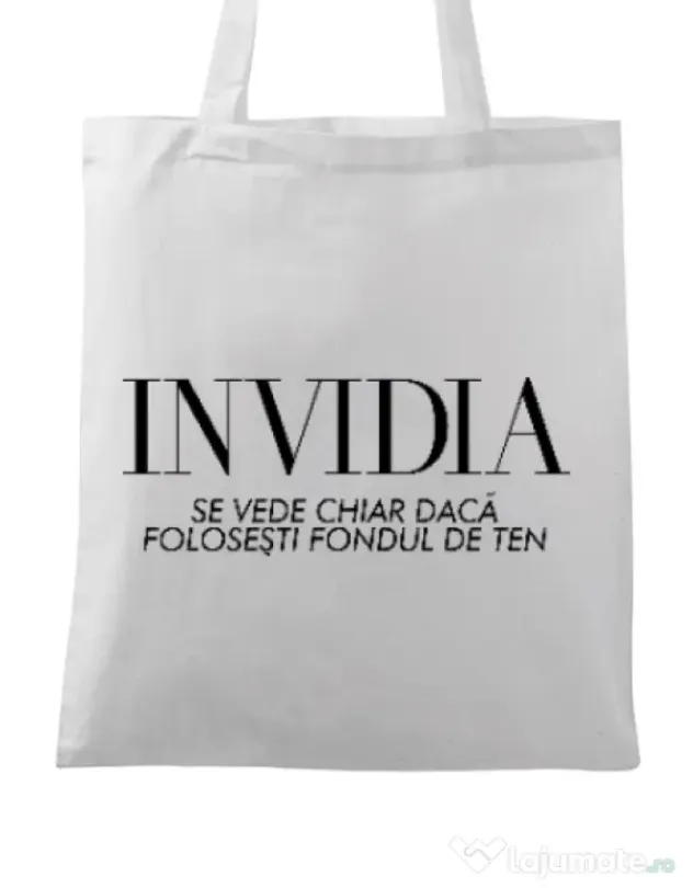 Sacosa din panza Invidia Alb