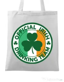 Sacosa din panza Irish Drinking Team Alb