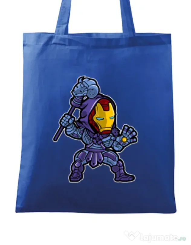 Sacosa din panza Iron Skeletor Albastru regal