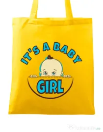 Sacosa din panza It’s a baby girl Galben