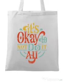 Sacosa din panza Its ok Alb