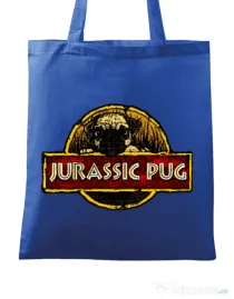 Sacosa din panza Jurassic Pug Albastru regal