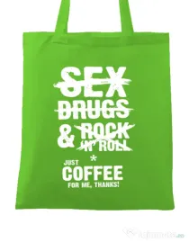 Sacosa din panza Just coffee for me Verde mar