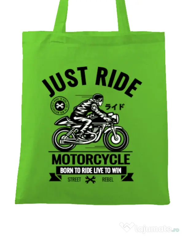 Sacosa din panza Just ride Verde mar