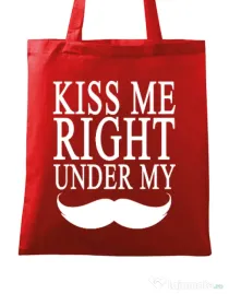 Sacosa din panza Kiss me right under Rosu
