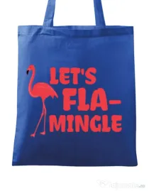 Sacosa din panza Let’s flamingle Albastru regal