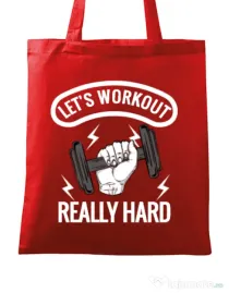 Sacosa din panza Let’s workout Rosu