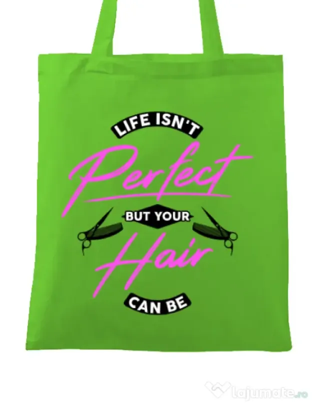 Sacosa din panza Life isnt perfect Verde mar
