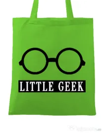 Sacosa din panza Little geek Verde mar