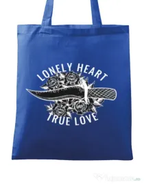 Sacosa din panza Lonely heart Albastru regal