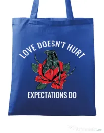 Sacosa din panza Love doesn’t hurt Albastru regal